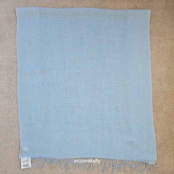 NWT Tanner Italian Linen Shawl Oversized Scarf Blue - Picture 8 of 12
